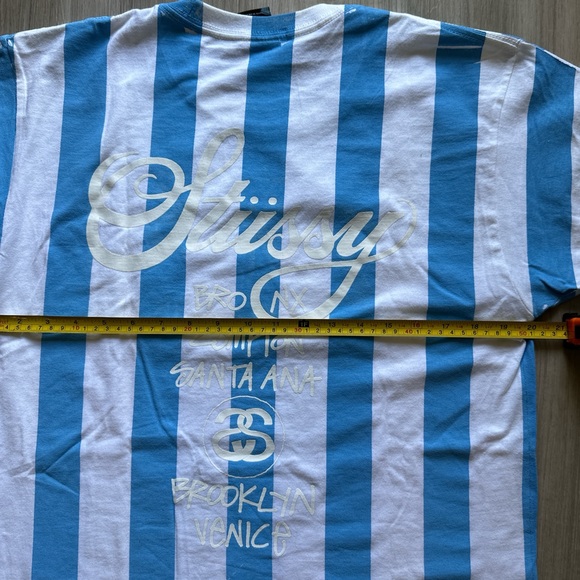 Vintage Stussy 90s printed stripe world tour tee medium - Picture 6 of 7